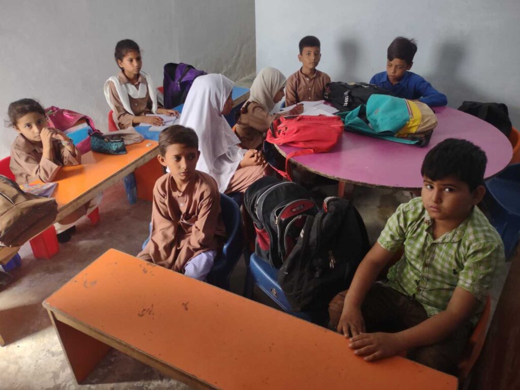 Kids focused on their studies during a class.