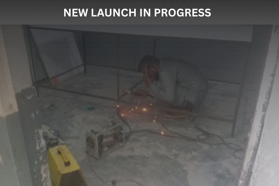 A man is drilling for a new project launch.