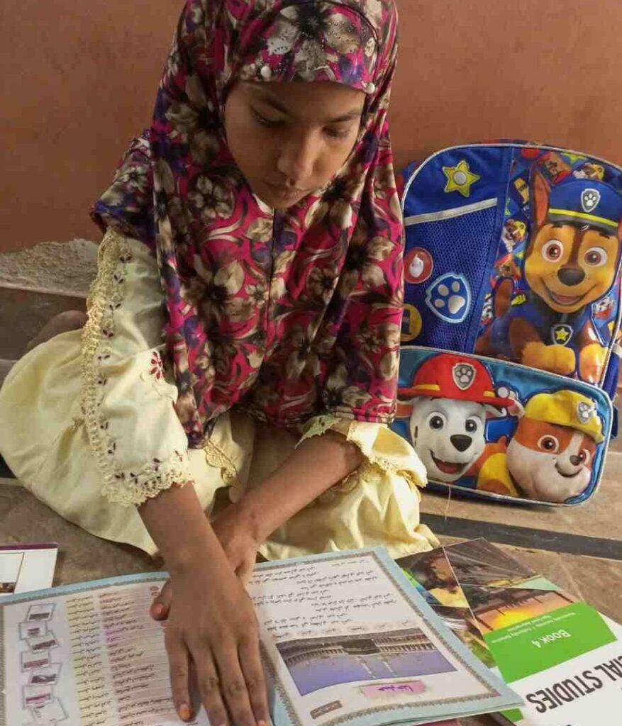 Orphan's journey to education after the Eshaat's Orphan Support program.