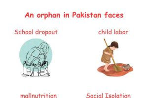 An infographic regarding what orphans of Pakistan face.