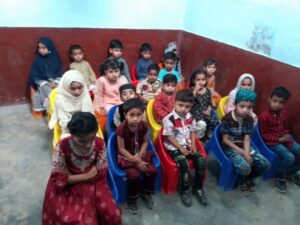 Iqbal and Abbasi school students in the class.
